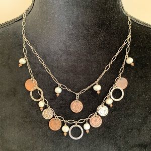 Silpada Copper Coin Freshwater Pearl Necklace